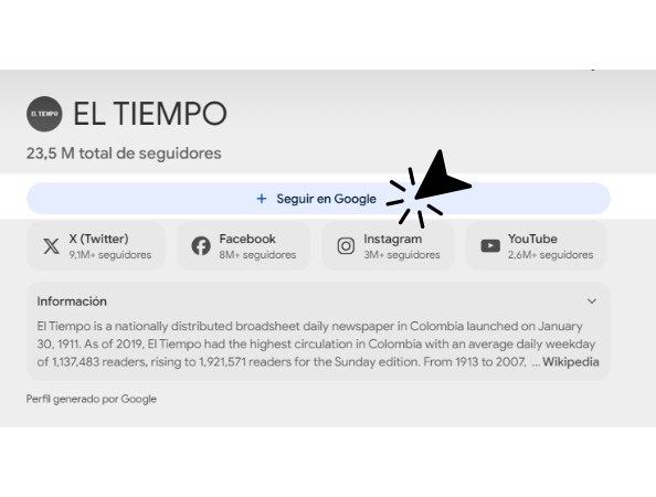 Urmați El Tiempo în descoperire