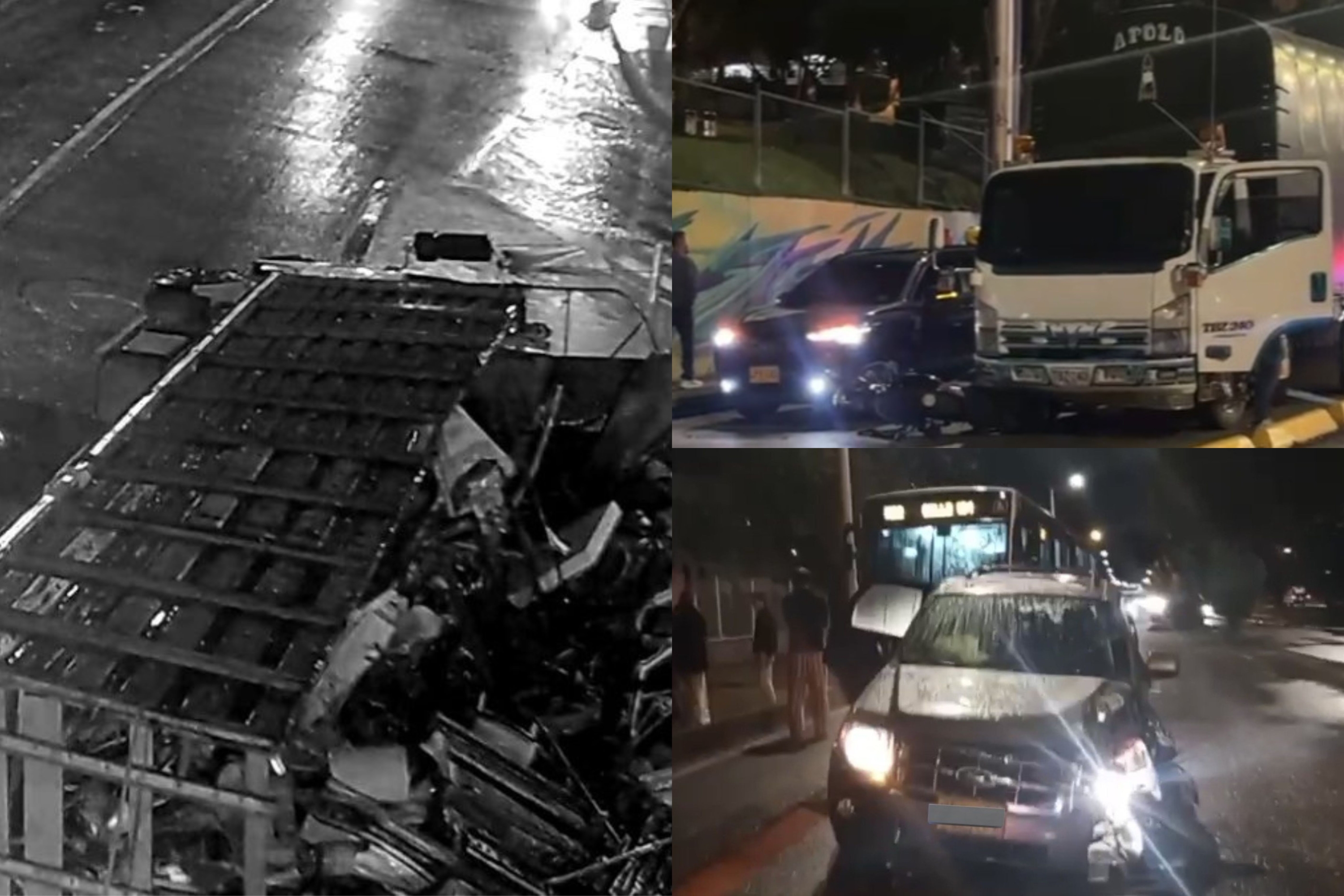 Noche llena de accidentes en bogotá: Cuatro Siniestros Ocurrieron en Las Vías de la Ciudad; Uno de Ellos dejó a una víctima fatal