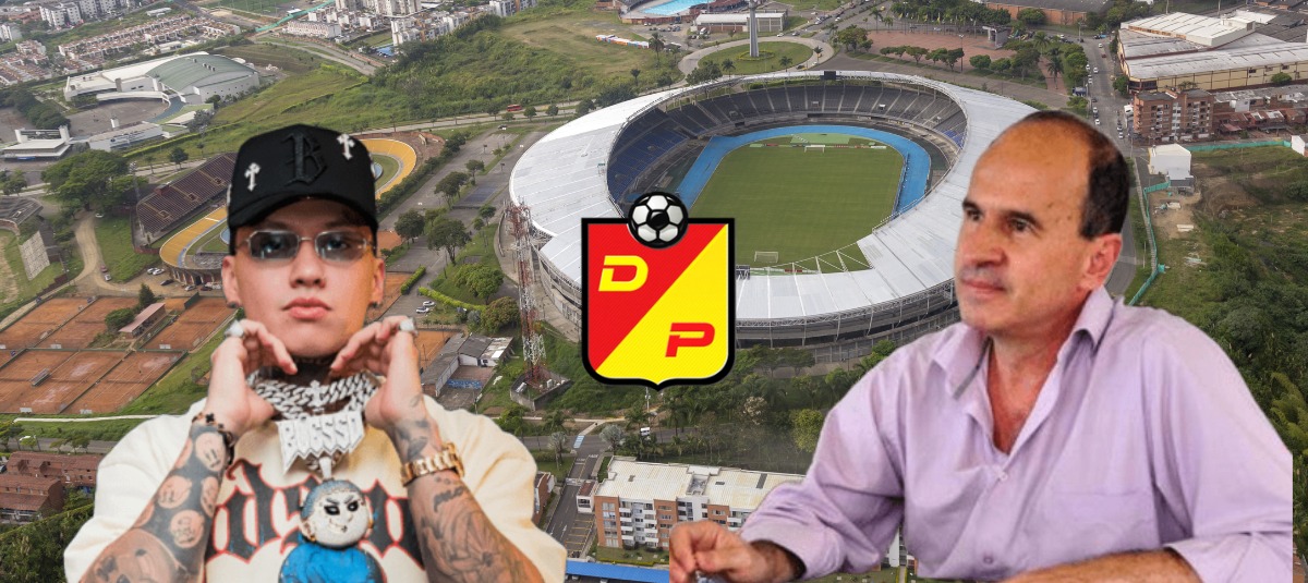 El Cantante bendiga y El Presidente del Deportivo Pereira, Álvaro de Jesús López.