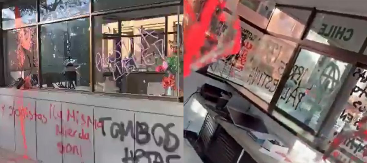 Cai fue vandalizado en bogotá en medio de protestas propalestina
