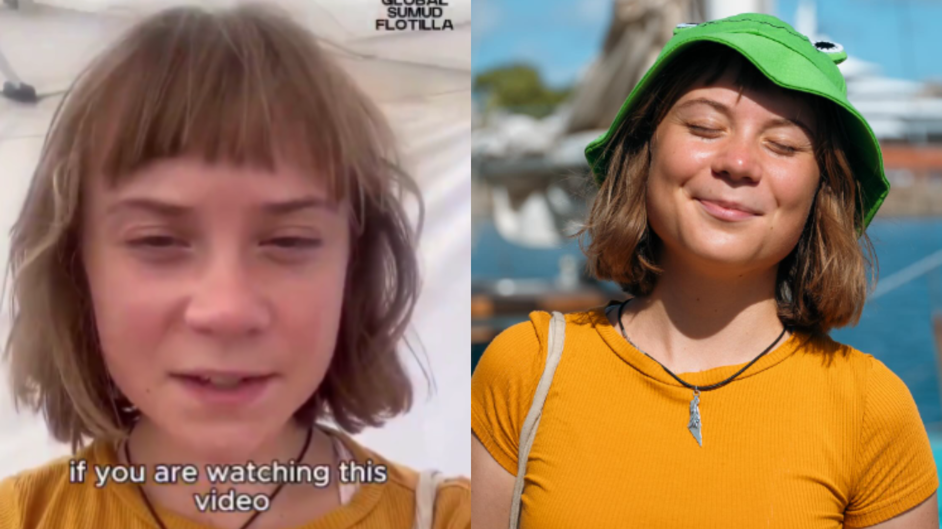 Greta Thunberg Sido detenida por Fuerzas Armadas de Israel. Foto: @gsmflotilla / AFP