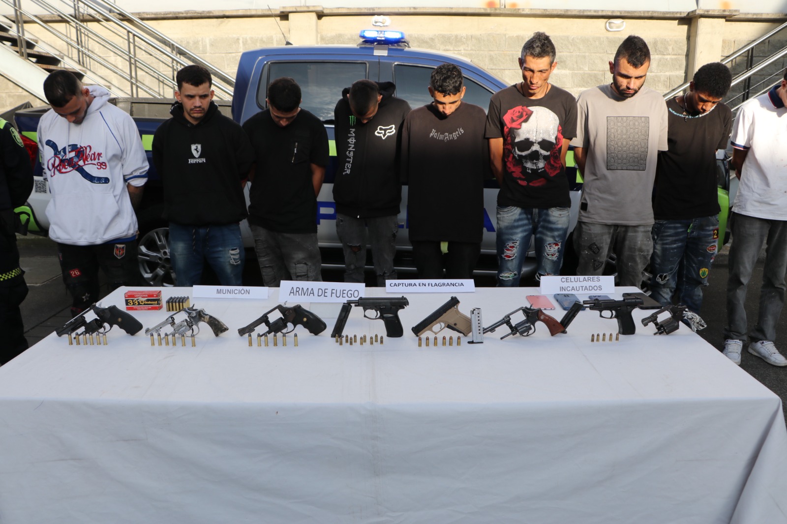 Los presuntos presuntos integrantes de 'la Cordillera' que fueron capturados.