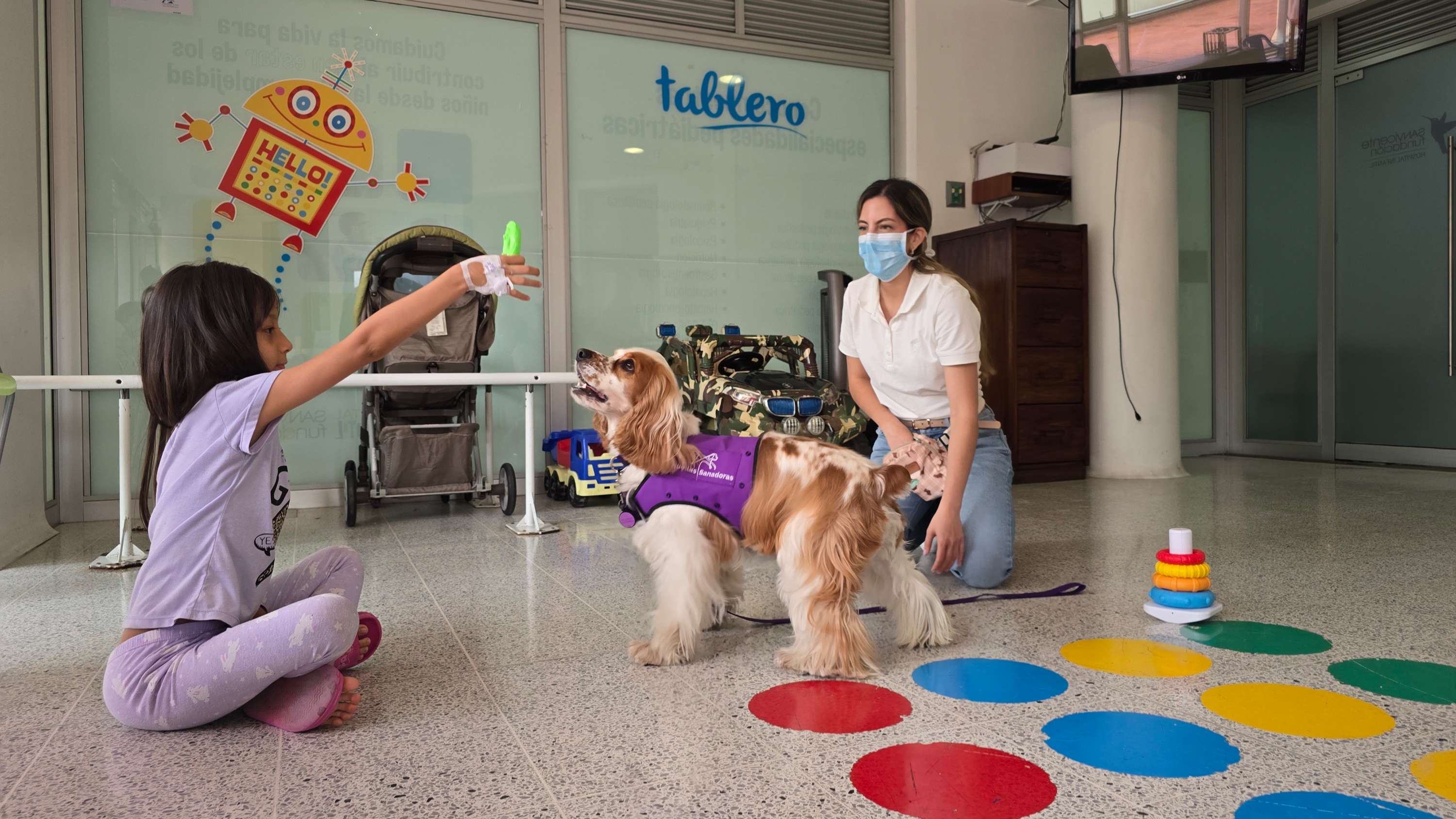 Terapia asistida con perros en una unidad de quemados