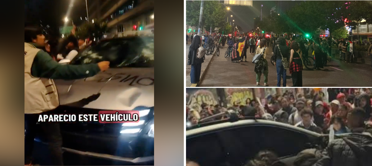 Camioneta manifestantes calle 19