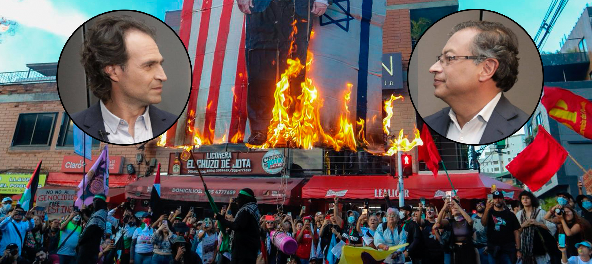 Marchas pro Palestina en Medellín generan polémica entre 'Fico' y Petro