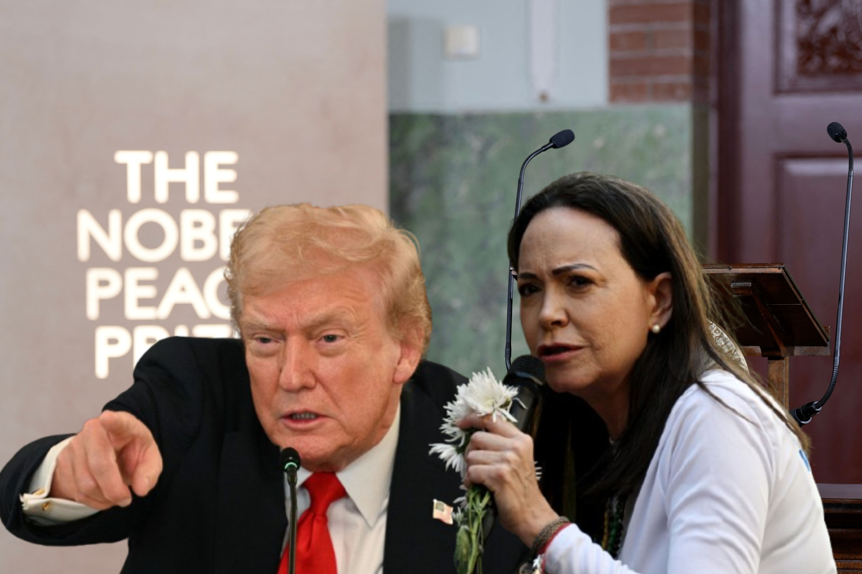 María Corina Machado y Donald Trump