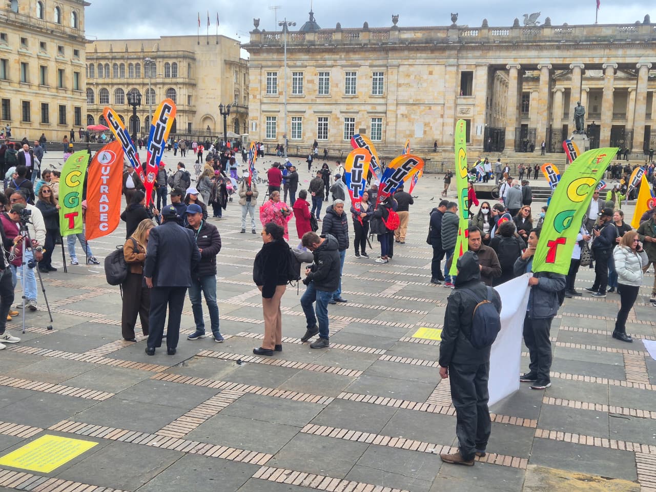 Sindicato CUT protesta en Bogotá