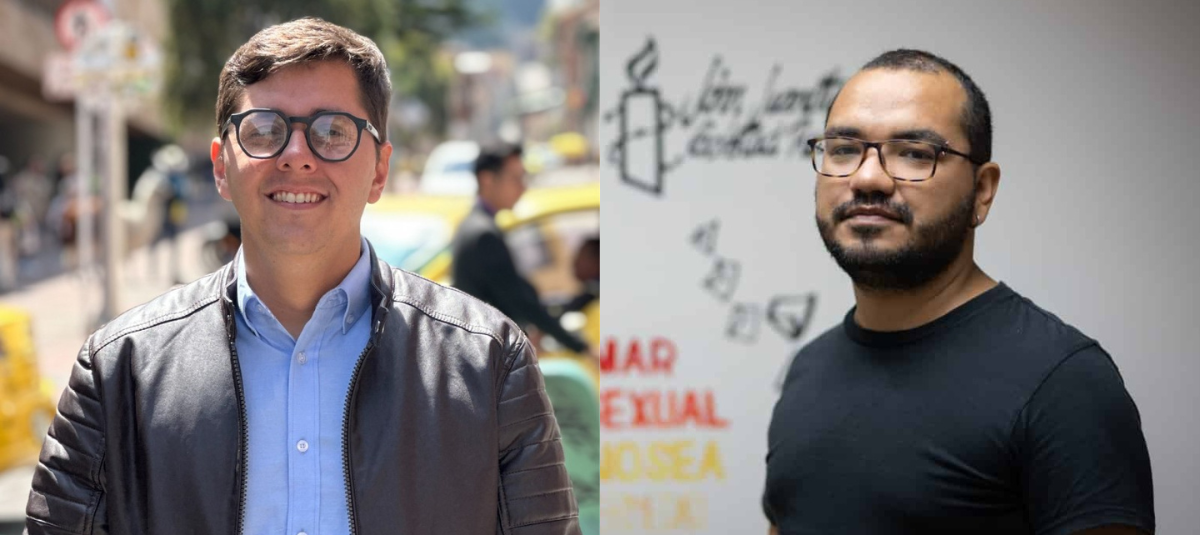 Luis Alejandro Peche, analista político, y Yendri Velásquez, defensor de derechos humanos y activista LGBTIQ+.