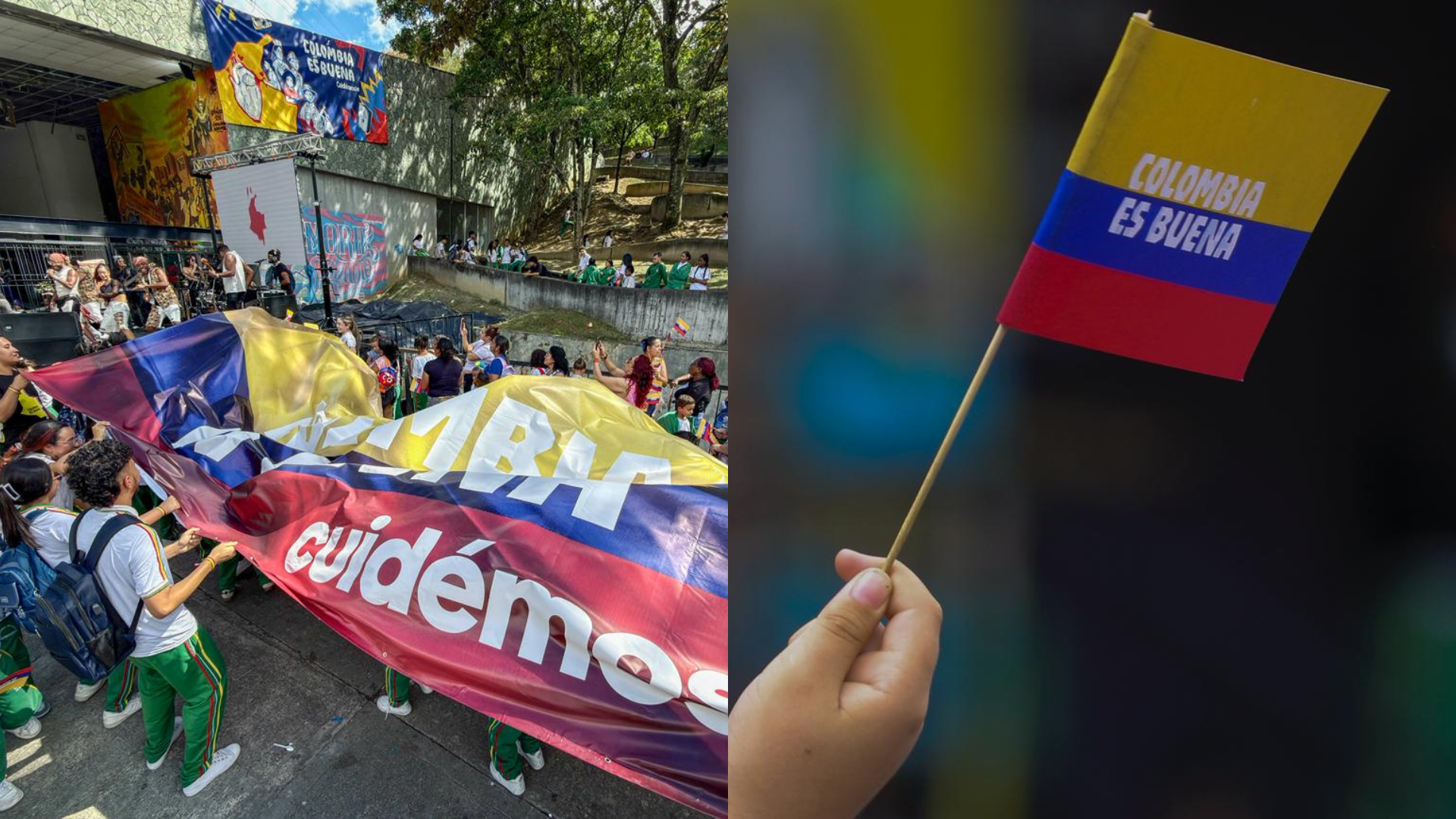 En la Institución Educativa Las Independencias de la comuna 13 de Medellín, comenzó el recorrido de tomas culturales con el cual un movimiento ciudadano busca recordarle a los connacionales que 'Colombia es Buena'.