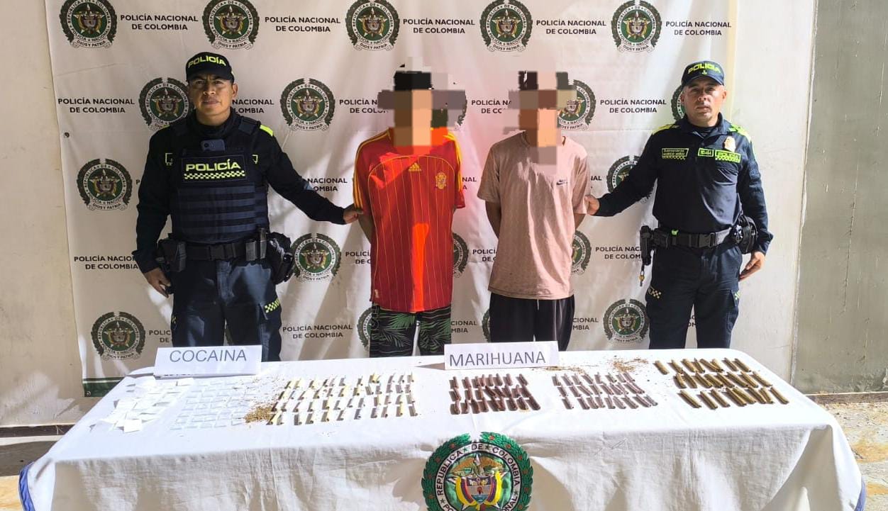 Dos de los capturados en Yumbo.