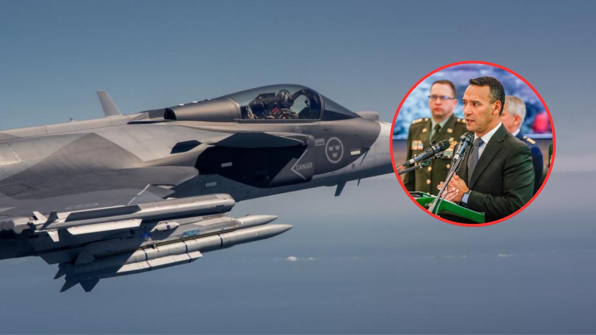 Pedro Sánchez, ministro de Defensa, habló de los aviones Gripen.