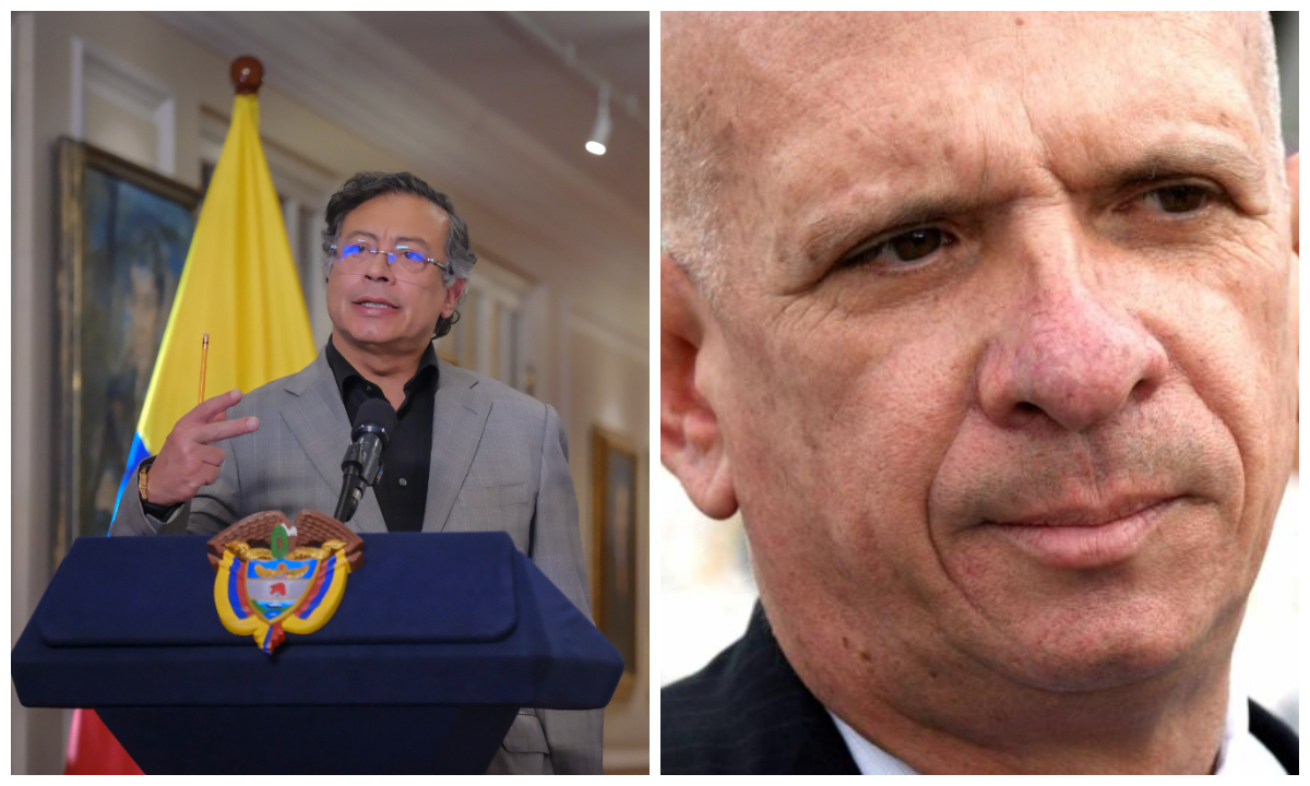 El presidente Gustavo Petro y Hugo 'el Pollo' Carvajal.