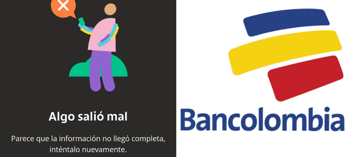 Bancolombia presenta fallas en su aplicación.
