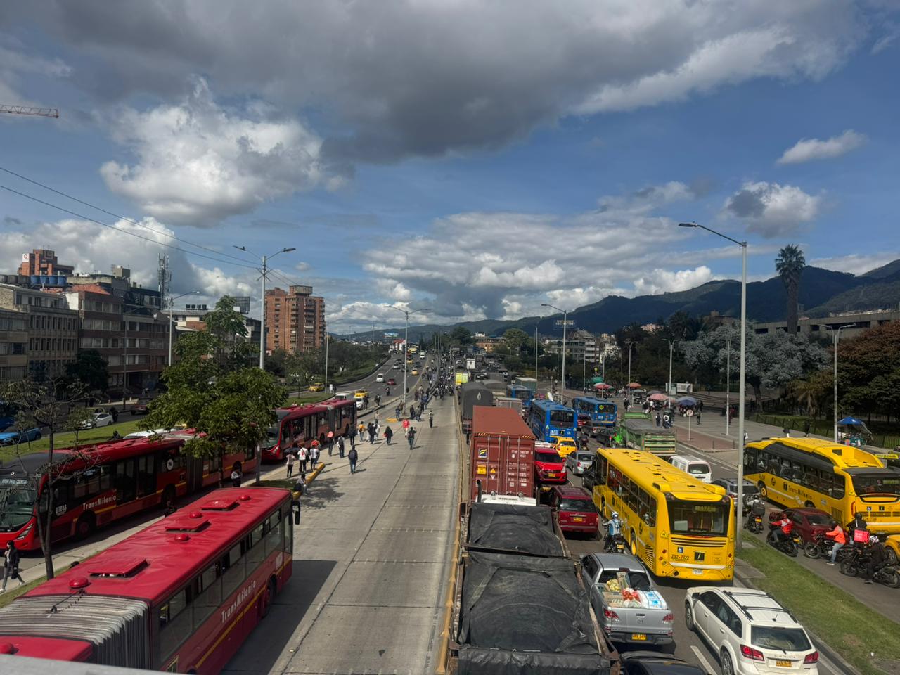 Movilidad en Bogotá por las manifestaciones de motociclistas.