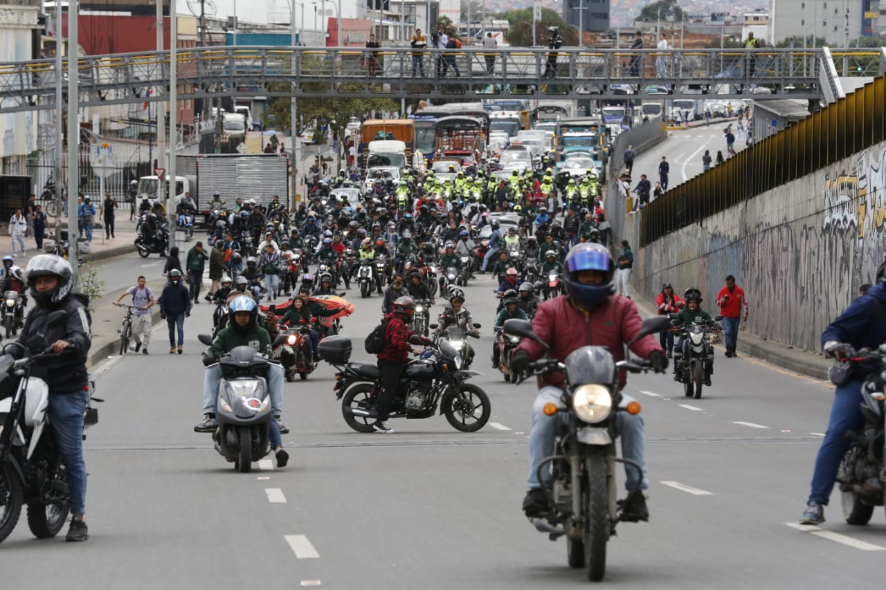 Motociclistas en Bogotá