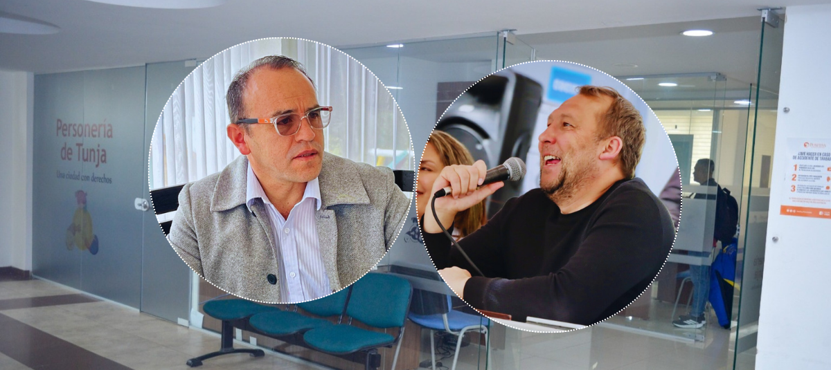 El alcalde de Tunja, Mikhail Krasnov, quiere obligar al personero Nelson Villabona a desalojar las oficinas.