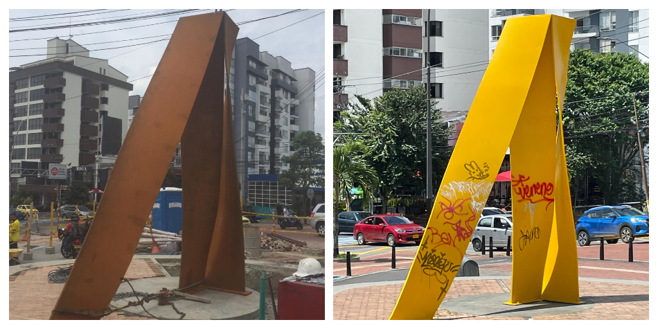 La obra de John Castles que fue 'intervenida' sin autorización de la Alcaldía de Pereira
