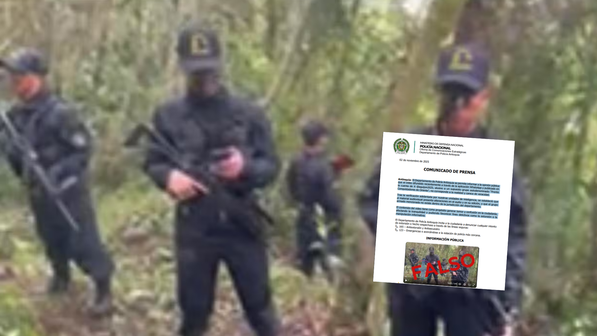 Un video compartido por redes sociales evidenciaría la supuesta aparición de una organización armada ilegal en el Oriente de Antioquia.