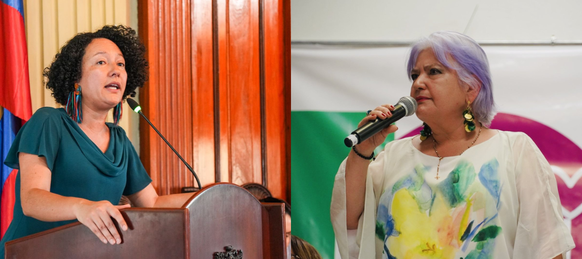 Isabel Zuleta y Gloria Flórez.