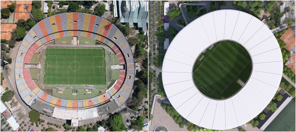 Así quedará el Estadio Atanasio Girardot de Medellín tras las obras.
