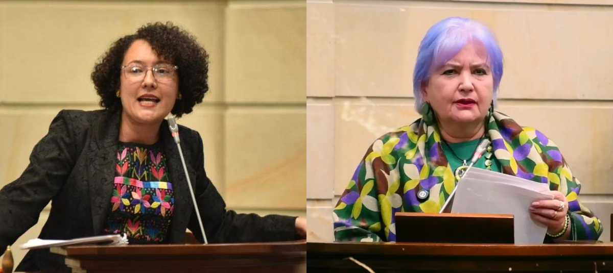 Isabel Zuleta y Gloria Flórez.