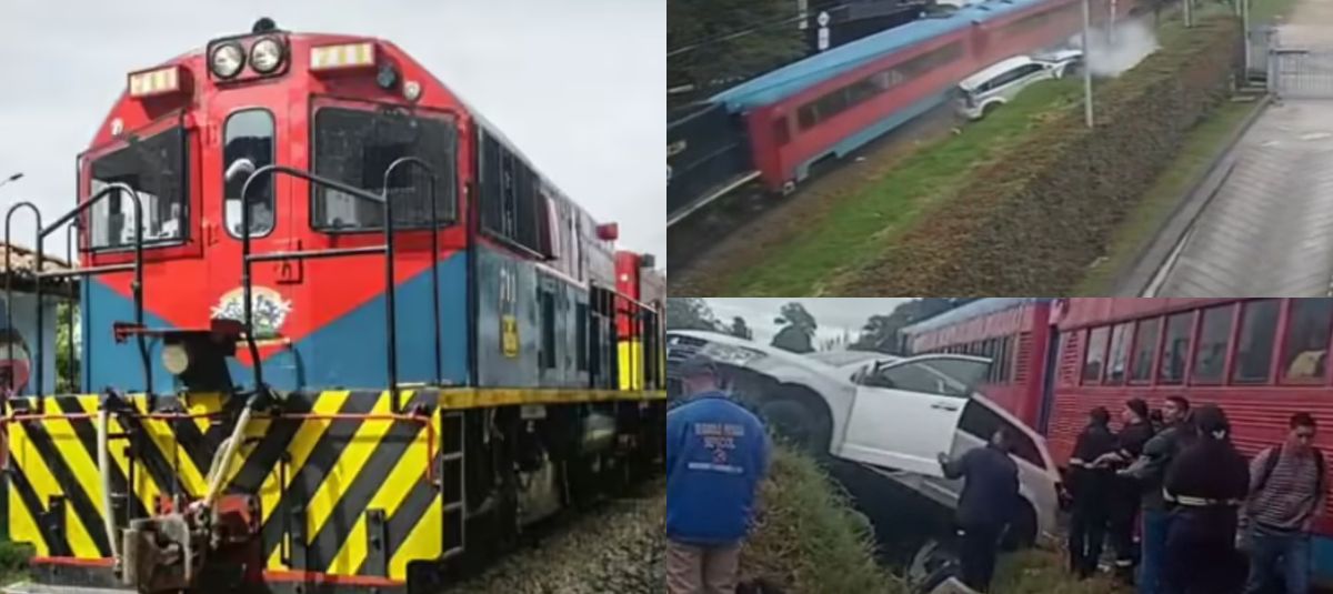 Tren de la Sabana embistió contra camioneta en vía del tren en Chía, Cundinamarca.