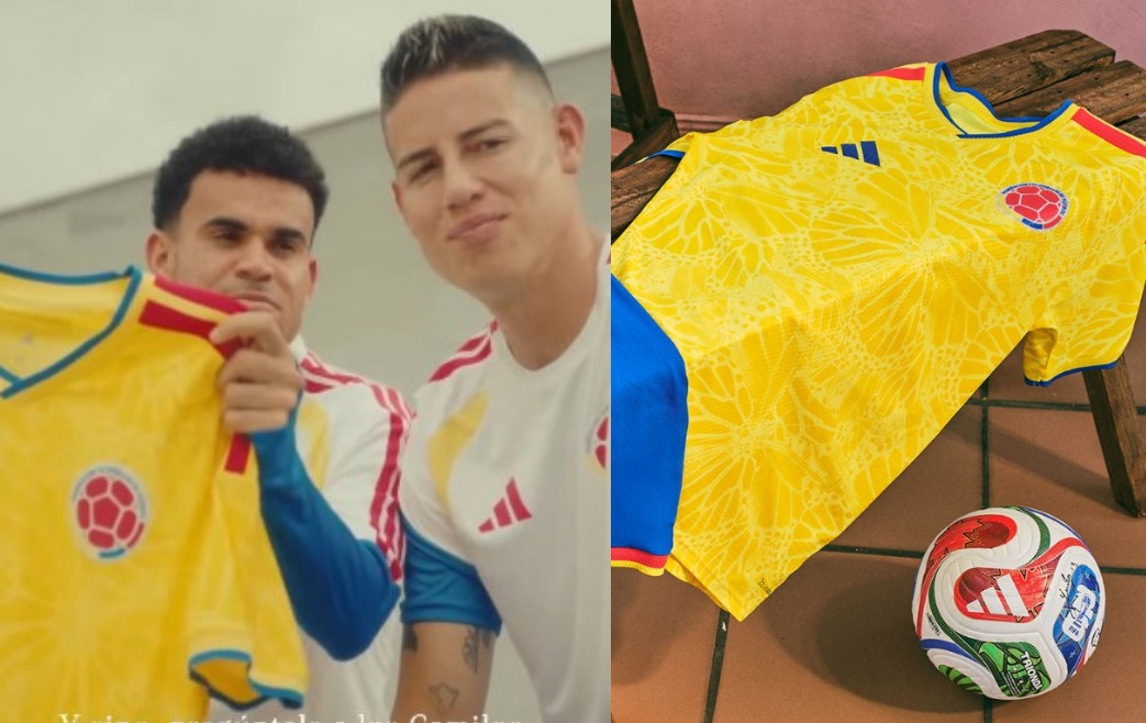 Díaz y James con la camiseta de Colombia