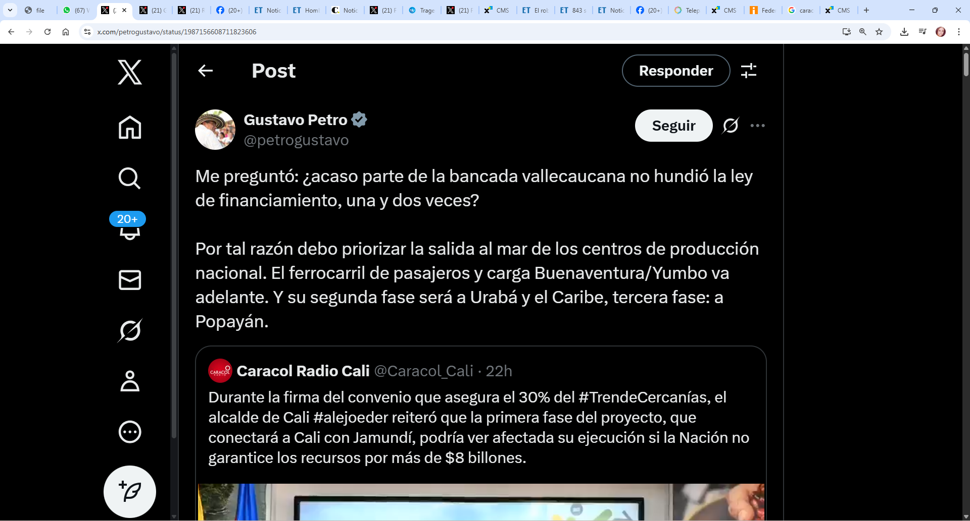 Mensaje del presidente Gustavo Petro.