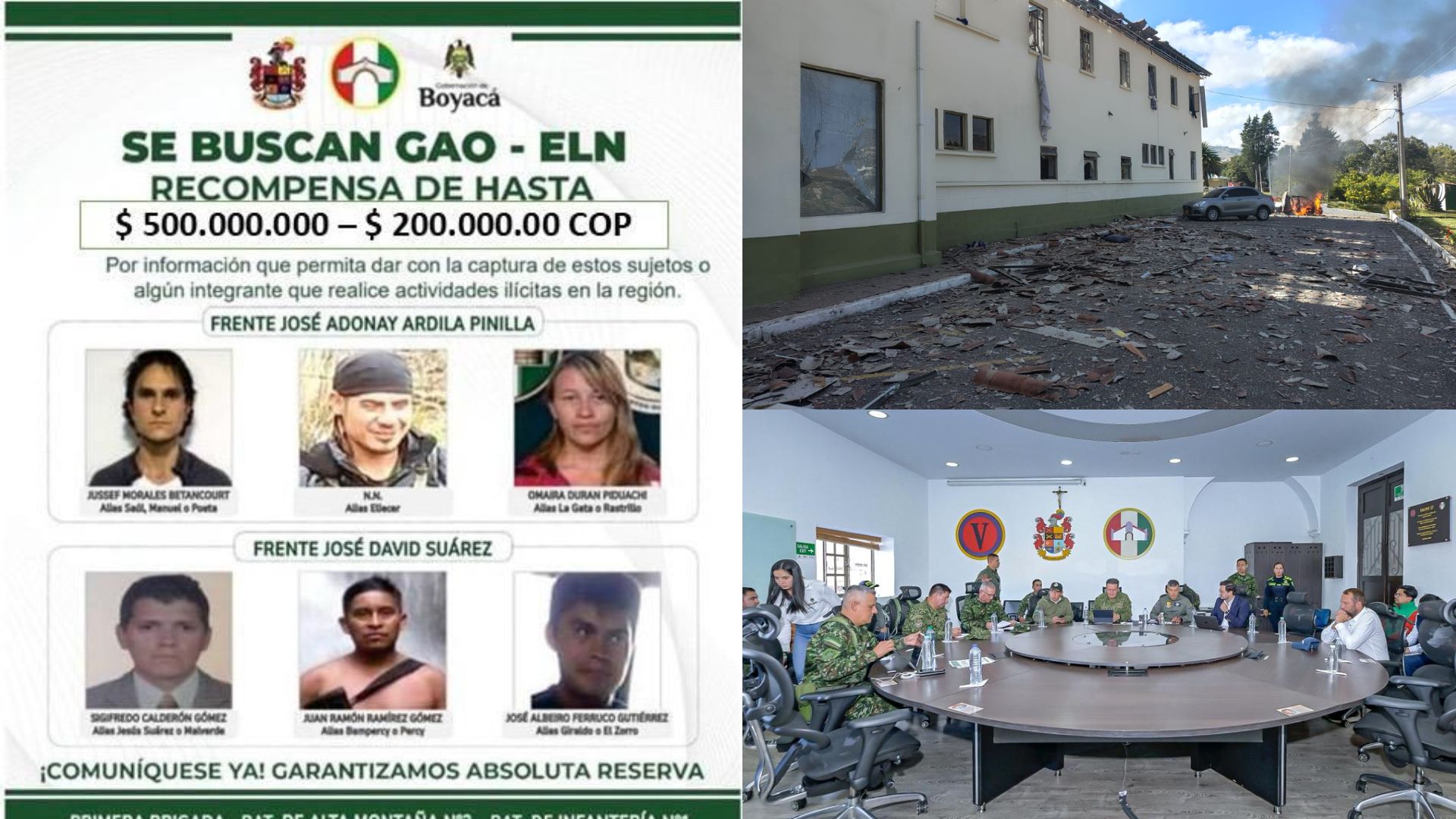 Tunja'daki saldırının atfedildiği kişiler.