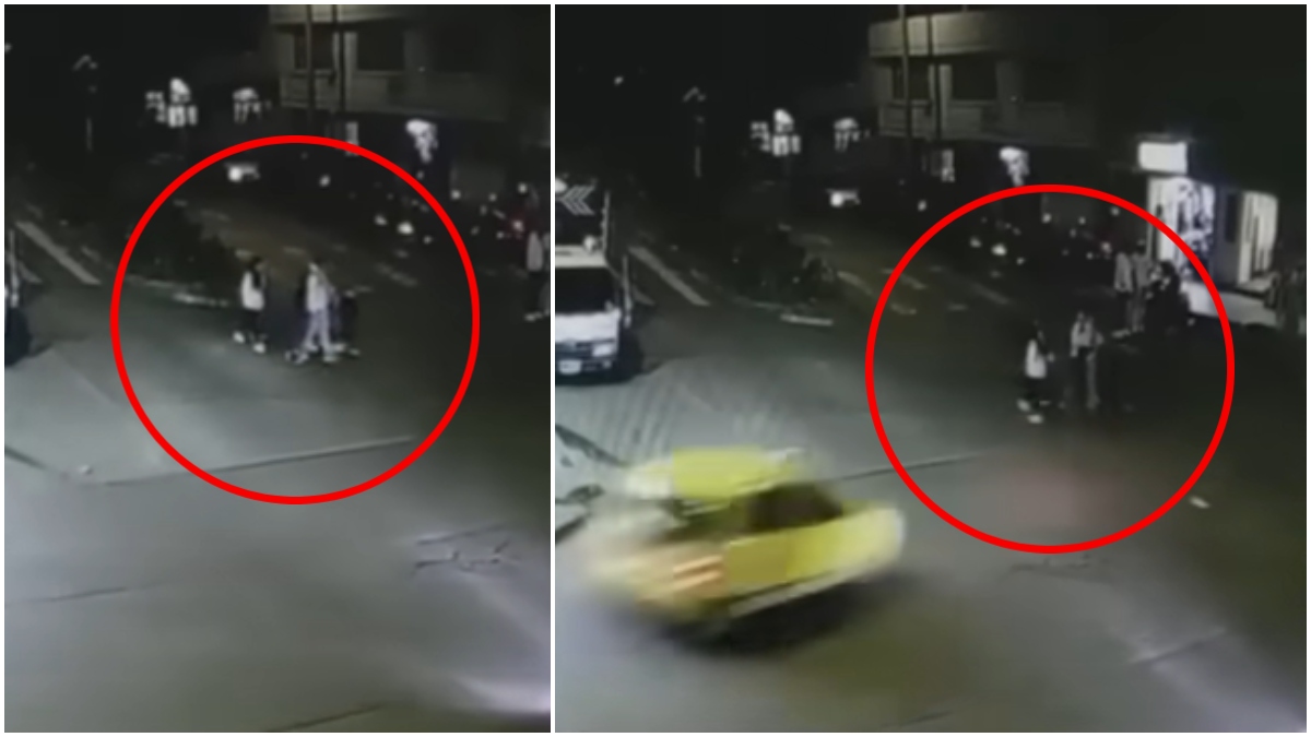 El clip del momento cuando un taxista en estado de intoxicación atropelló a 11 individuos en la zona de San Cristóbal