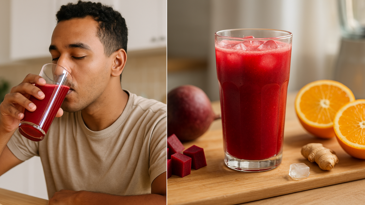 Jugo de remolacha y naranja