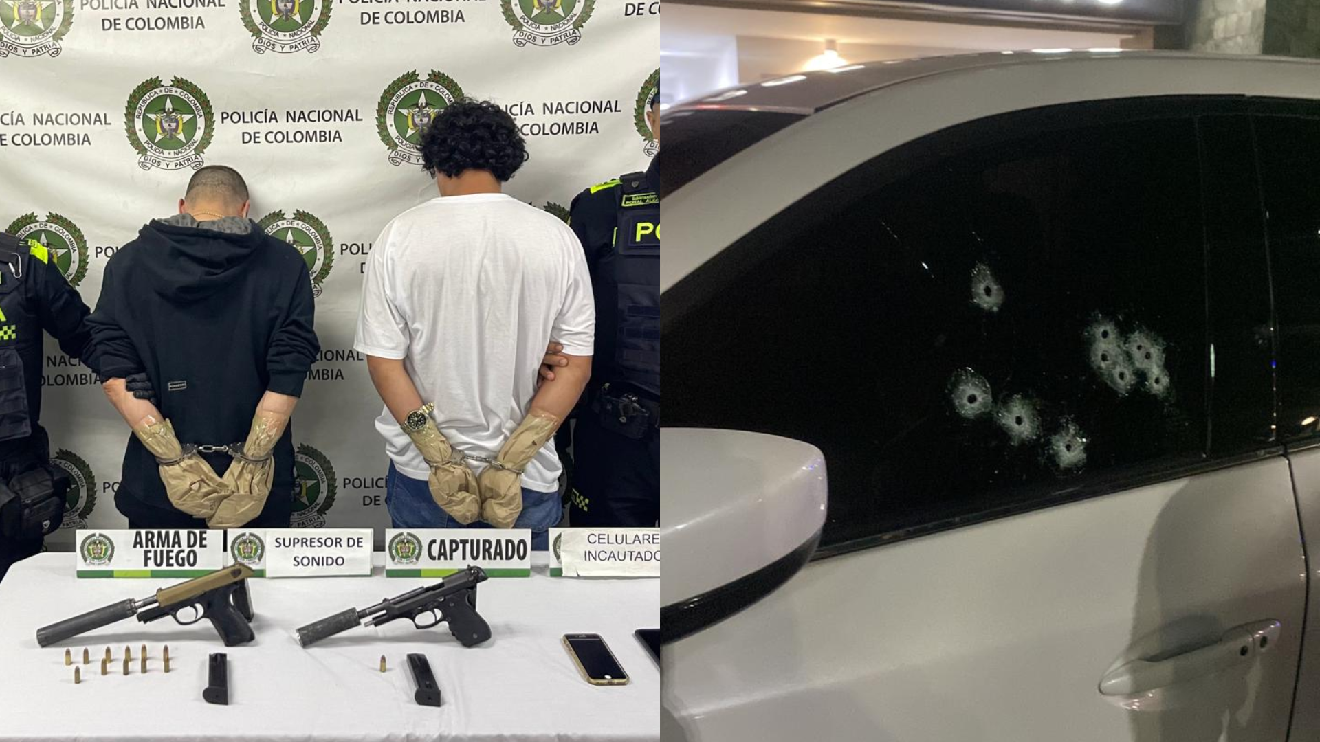 Dos hombres fueron detenidos en Itagüí tras intentar asesinar a un comerciante en Envigado. Así fue su captura.