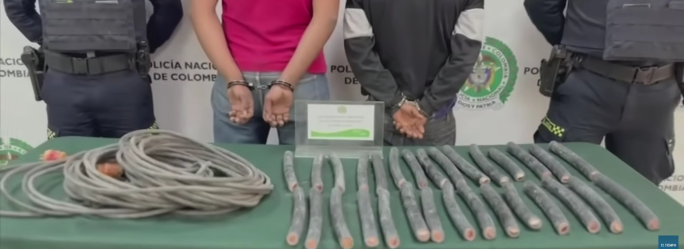Tres capturados por robar cable de las obras del metro