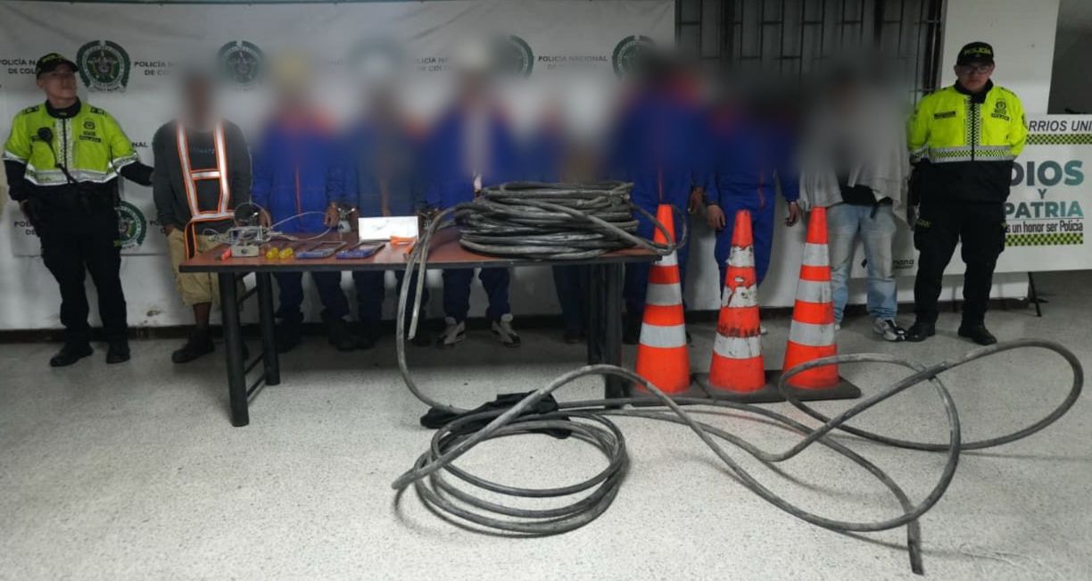 Capturan a ocho personas por robo de cable en Bogotá
