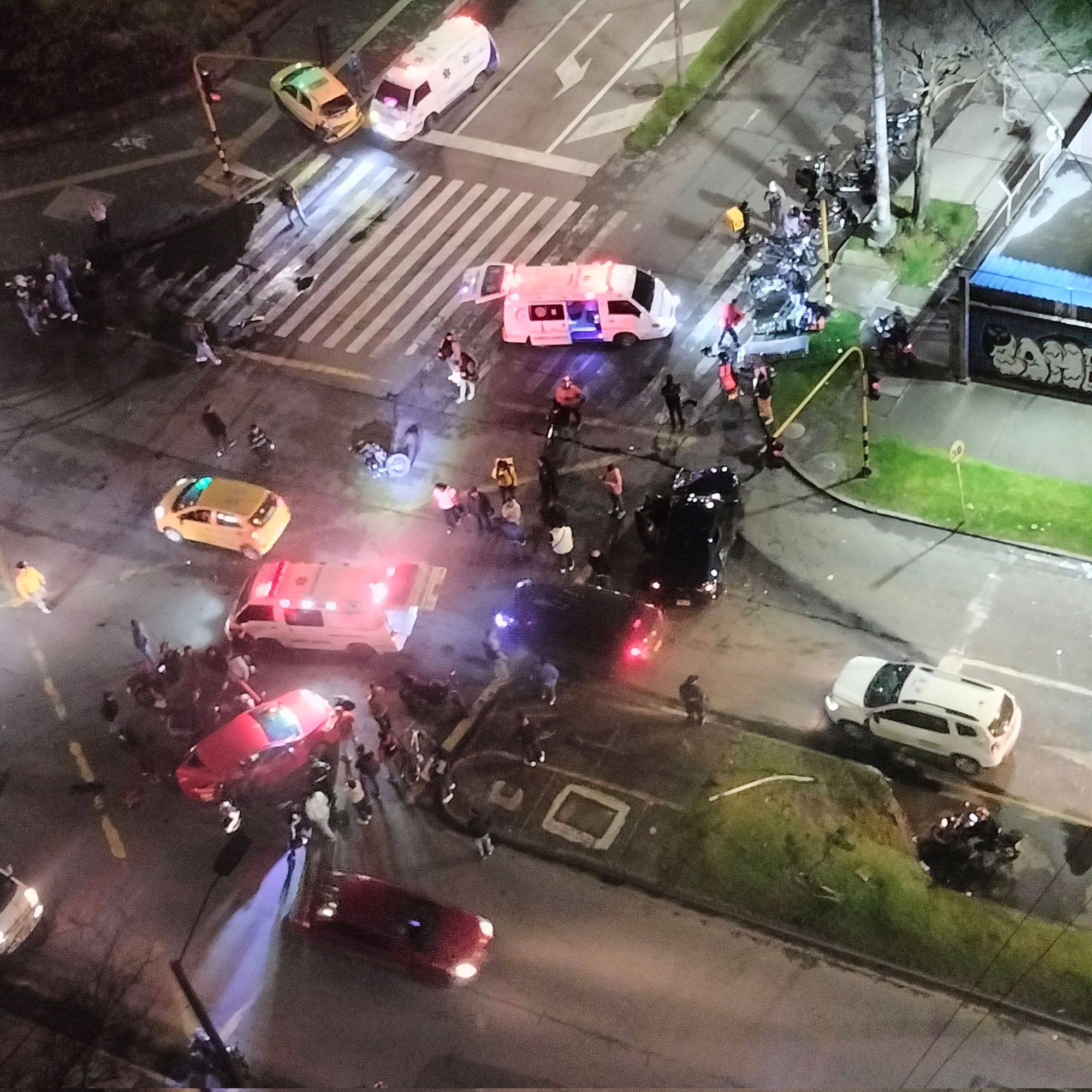Imagen aérea de la zona del accidente, en la localidad de Puente Aranda