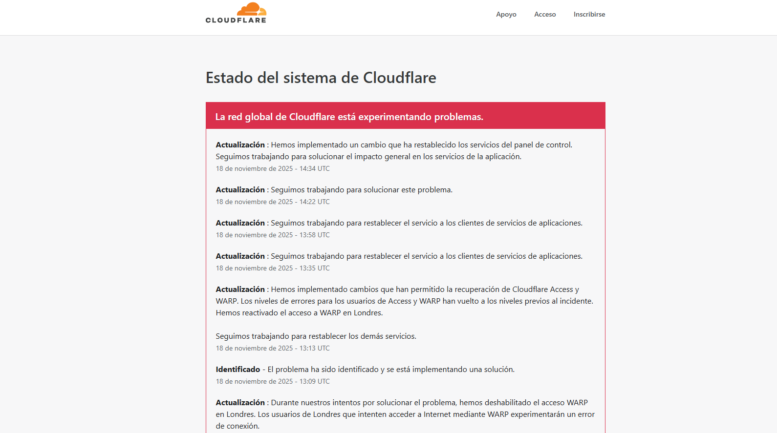 Erori în Cloudflare