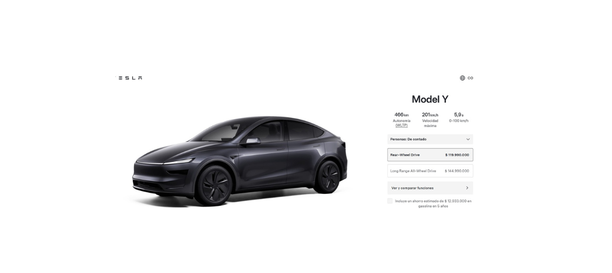 Tesla revela los precios de todos sus carros Model 3 y Model Y en Colombia