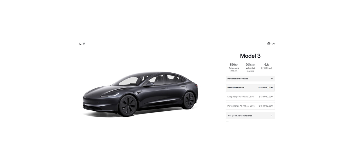 Tesla revela los precios de todos sus carros Model 3 y Model Y en Colombia