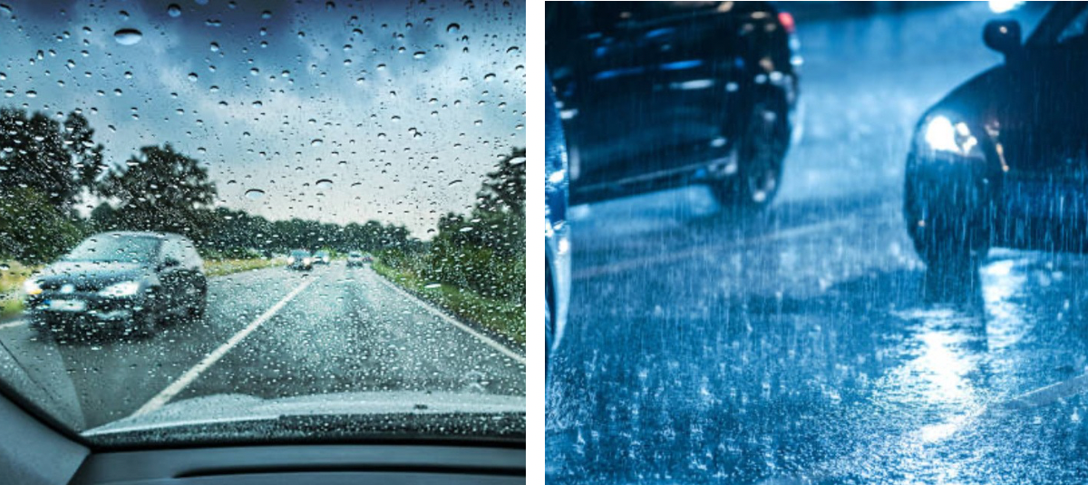 Conducir bajo la lluvia.
