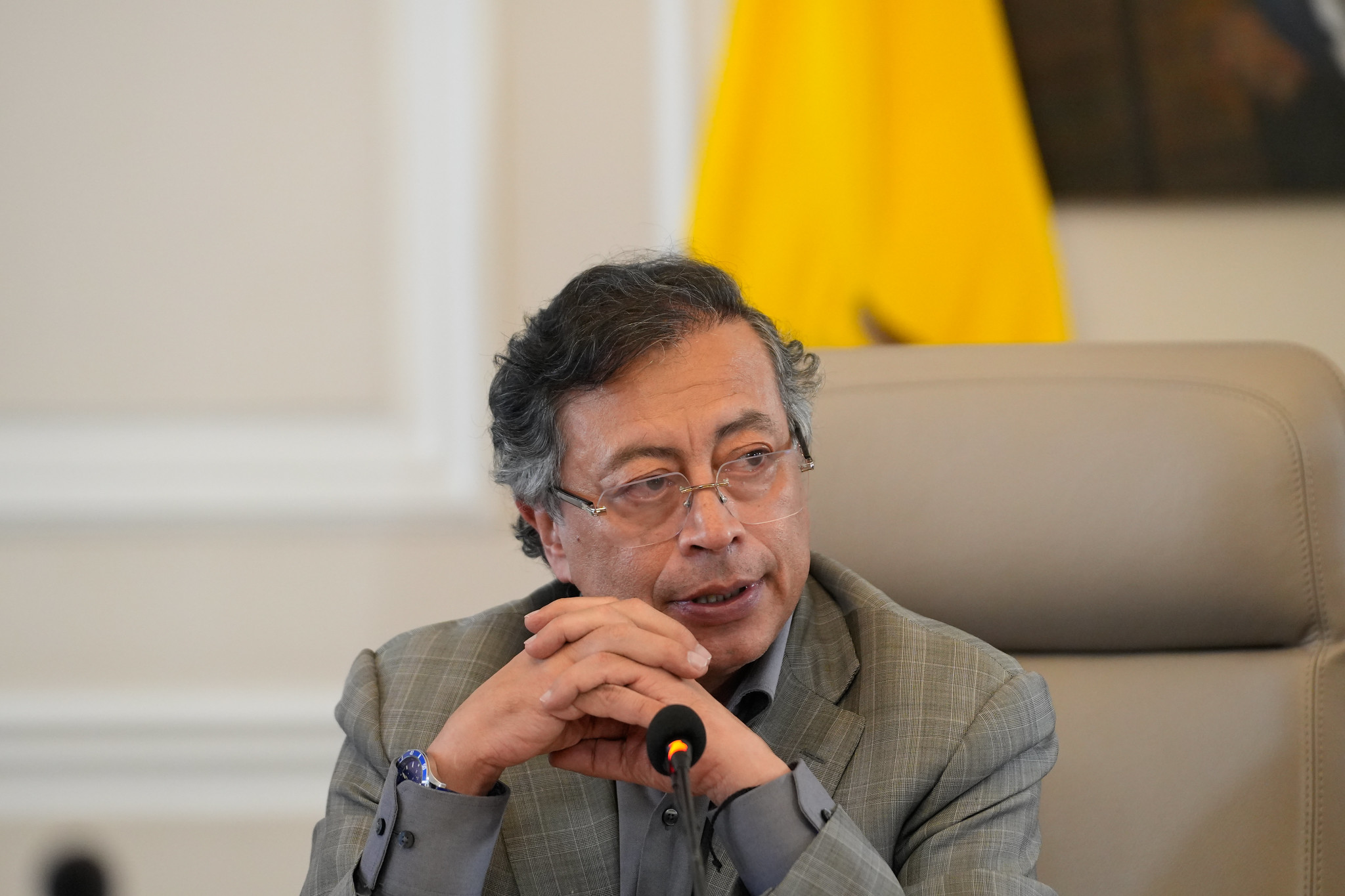 Gustavo Petro, presidente de Colombia este 25 de noviembre en el consejo de ministros.