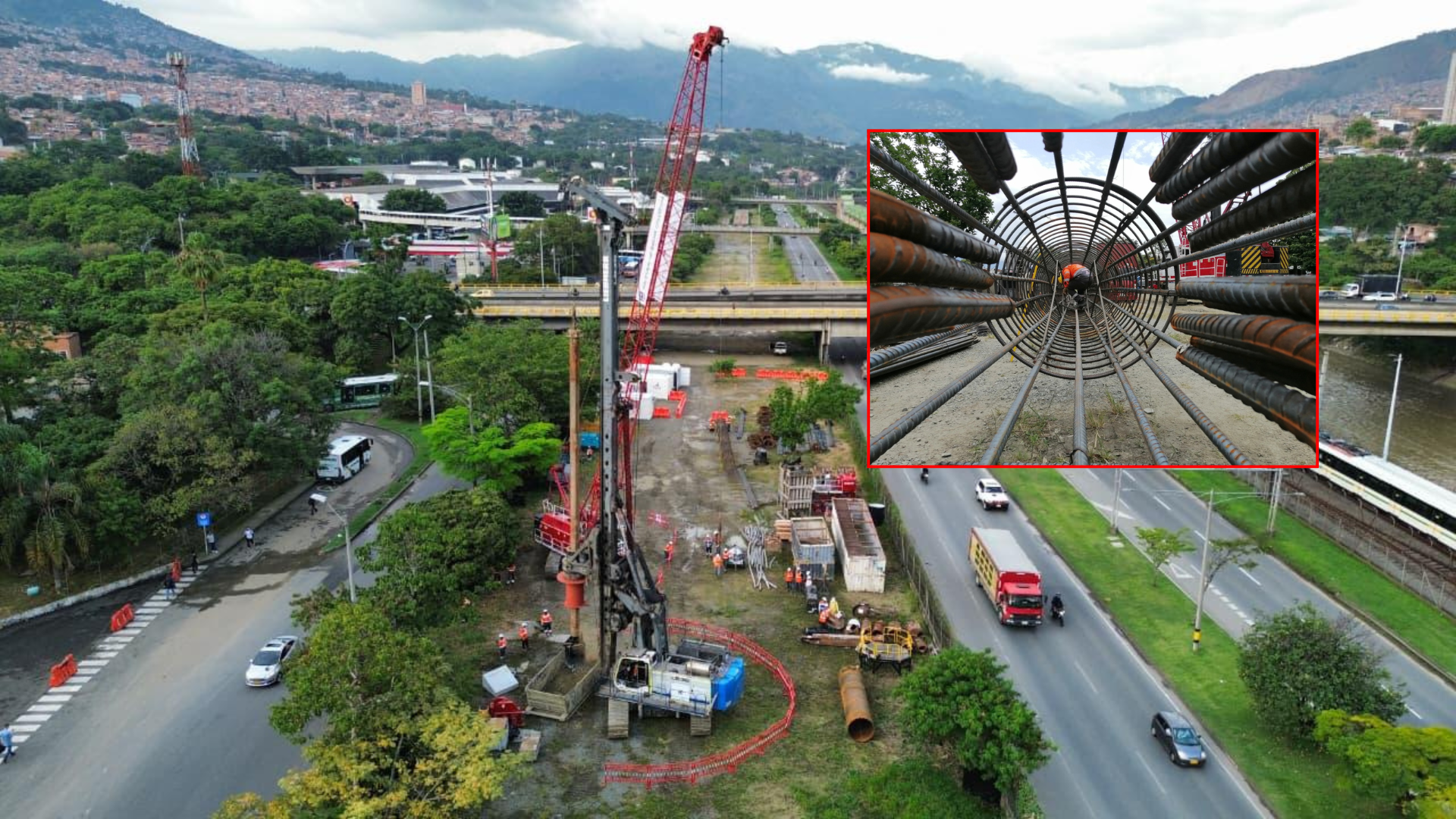 Este jueves iniciaron las obras de cimentación del viaducto de Caribe, un tramo clave para el megaproyecto del Metro ligero de la 80, en Medellín.