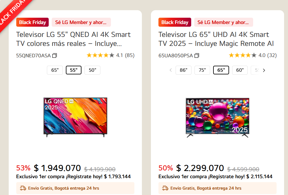 LG Electronics anunță reduceri