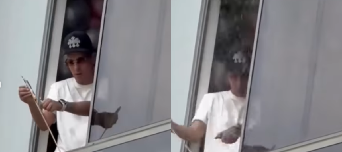 Hombre fue captado segundos antes de usar pólvora.