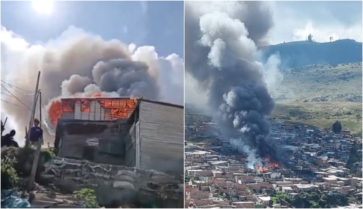 Se registra grave incendio en Soacha