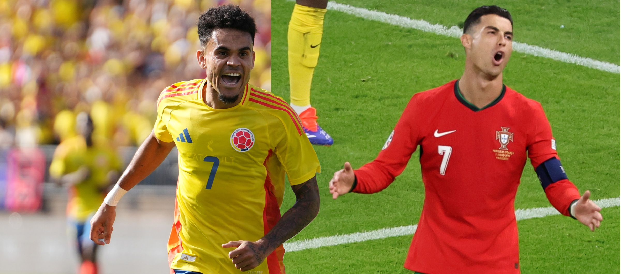 Luis Díaz y Cristiano Ronaldo