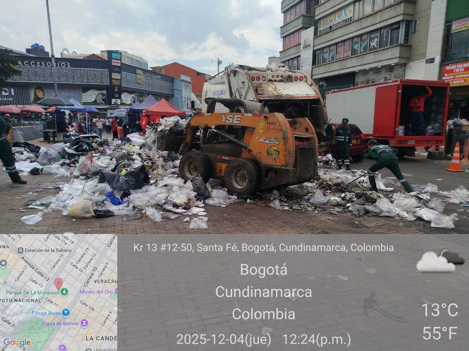 Recolección de basuras en San Victorino