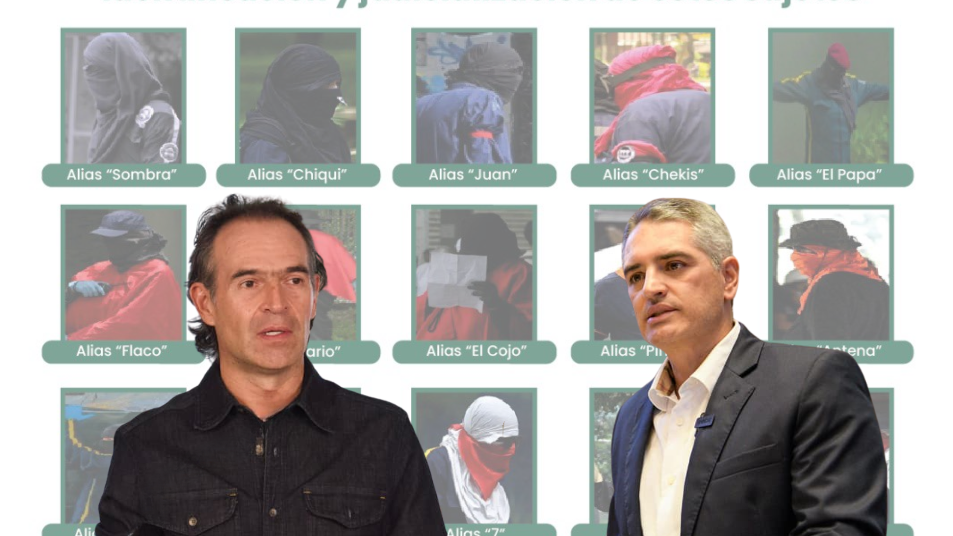 En conjunto, la Gobernación de Antioquia y la Alcaldía de Medellín ofrecieron 100 millones de pesos por 20 encapuchados identificados por las autoridades.