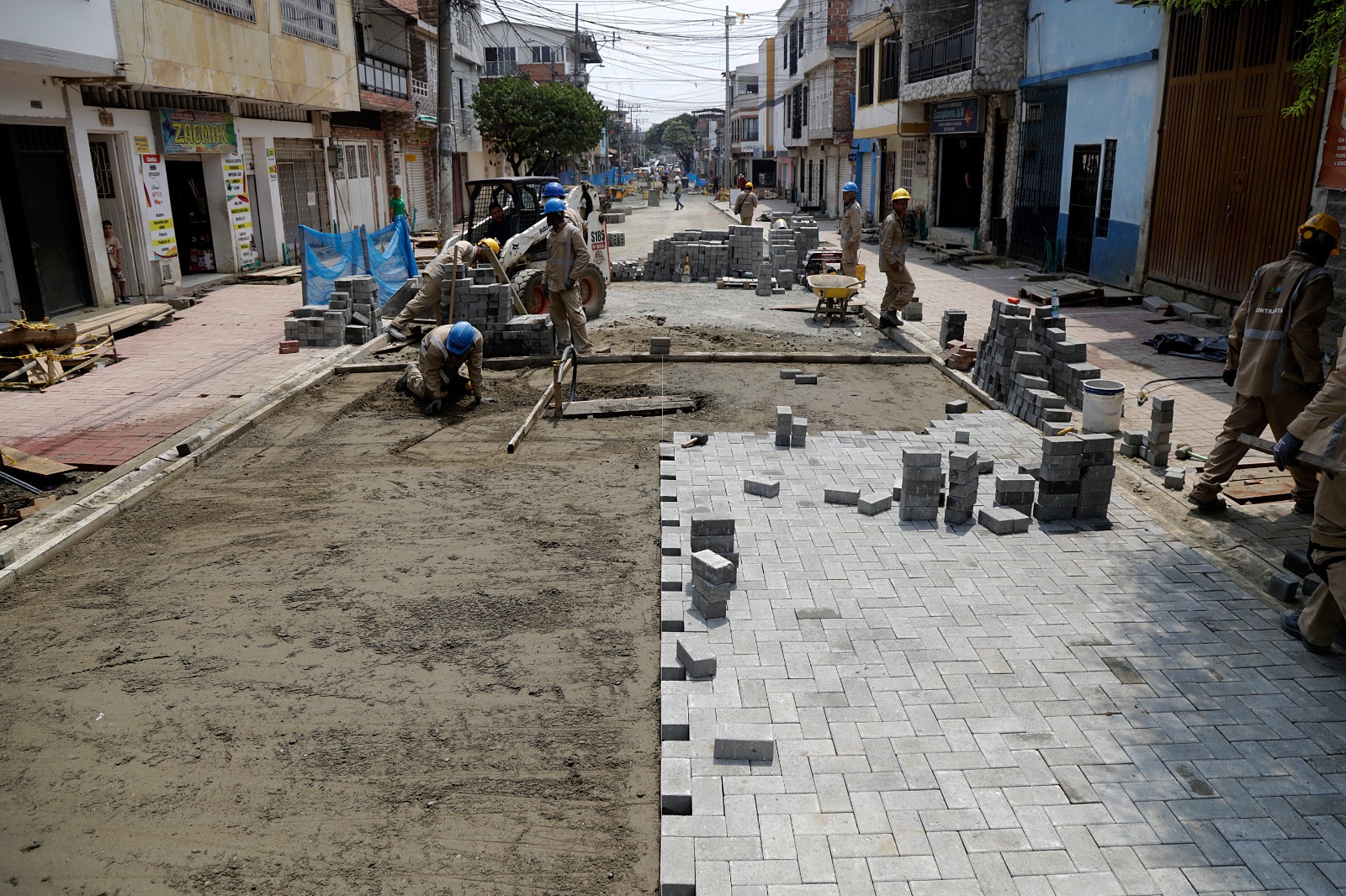 Obras de la primera etapa en el barrio Obrero, de Cali.