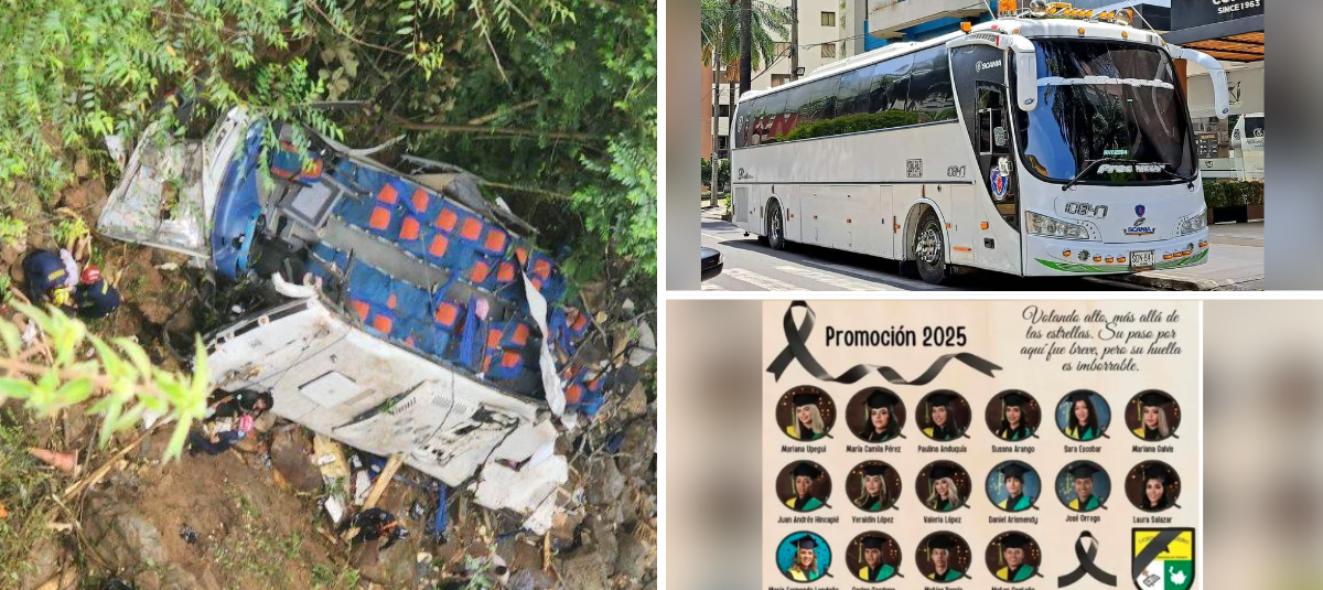 Este es el autobús accidentado en Antioquia que dejó a 17 personas fallecidas.