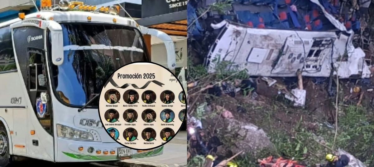 Autobús accidentado en Antioquia. Jóvenes graduados que murieron en accidente.